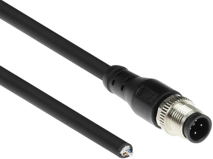 ACT Industrial 1,50 meter Sensor kabel M12A 4-polig male naar open end Superflex Xtreme TPE kabel, afgeschermd