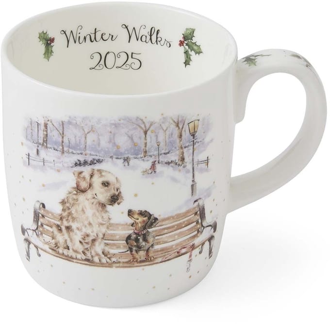 Wrendale Special Edition XXL Mok Kerst - 'Winter Walks' 2025 Limited Edition Dog Mug ​