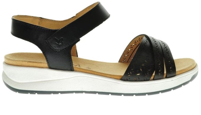 Damessandalen Zwart Leder Comfort Caprice maat 37