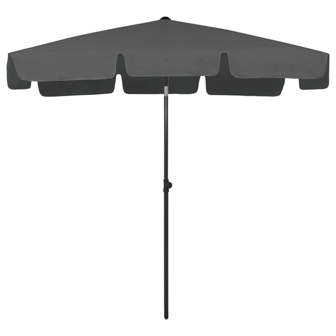 vidaXL - Strandparasol - 200x125 - cm - antracietkleurig