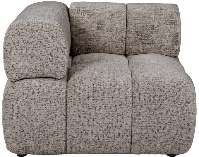 Vente-unique Hoekfauteuil in gemêleerde stof - Taupe FACIVIL