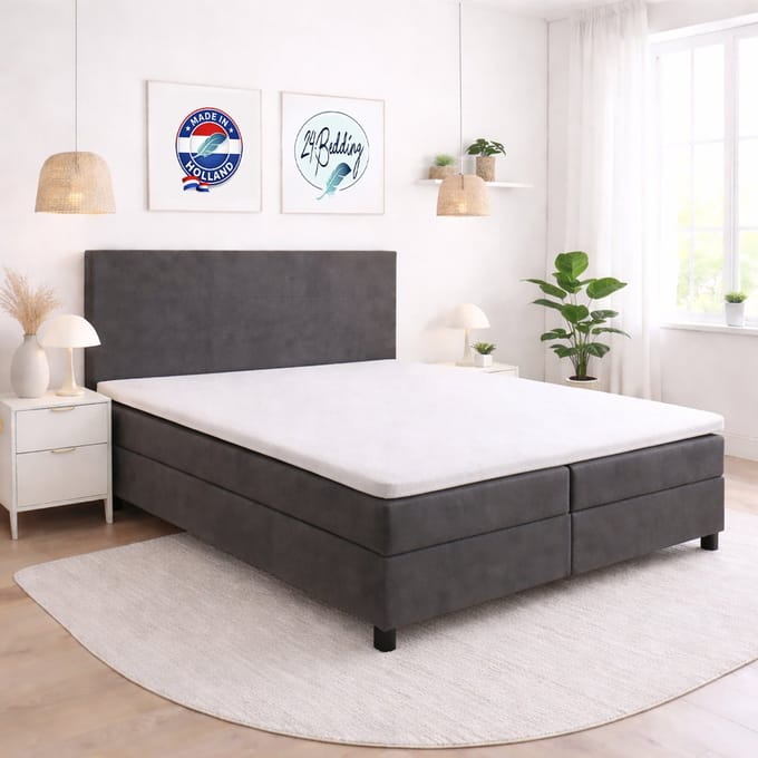 24-Bedding - Hoeslaken Topper - 80x200 cm - Wit - Verkoelend 100% Percaline Katoen