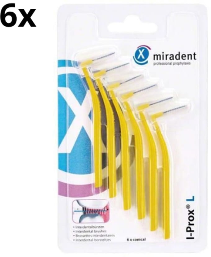 Miradent Interdentale Ragers I-Prox L 0,5 mm Geel 6x 6 stuks