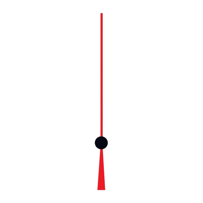 Tweedehands batterij uurwerk draad rood/zwart wijzerlengte: 100mm