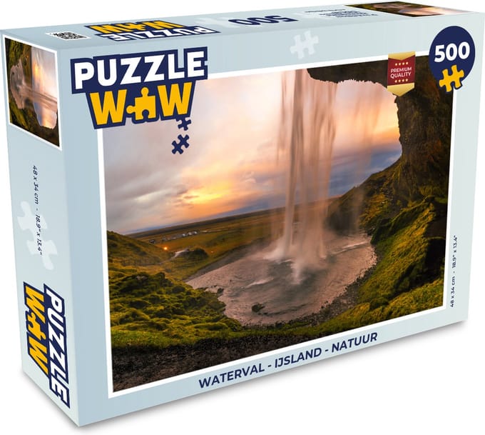 Puzzel Waterval - IJsland - Natuur - Legpuzzel - Puzzel 500 stukjes