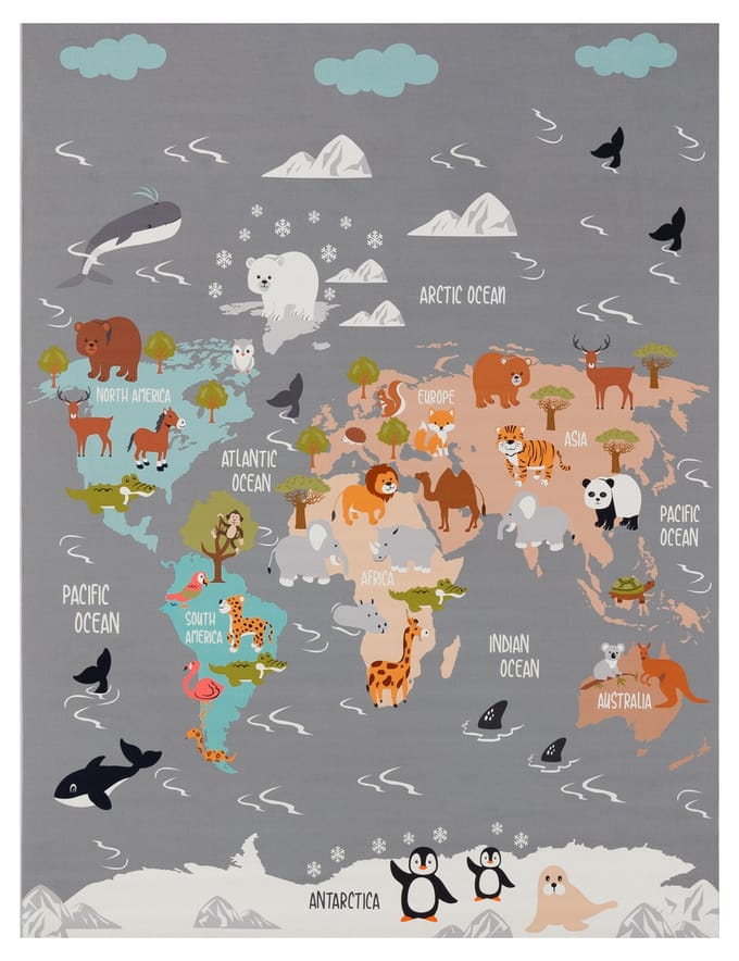 Kindertapijt Bini grijs  240x340 cm