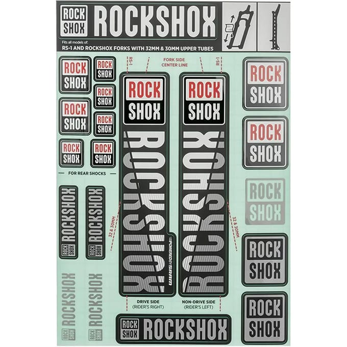 Fietsvorksticker kit tot 2018 Rockshox