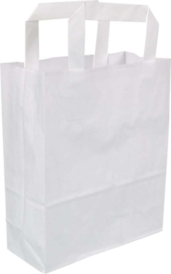 Tas - Papier - 18x 8x22cm - draagtas - wit - 250 stuks