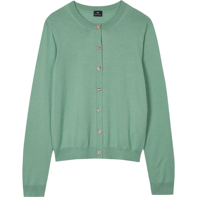 Paul Smith Knitted Cardigan Button Thru Petrol Blue Größe: M | Cardigans Outlet | Damen | Blau