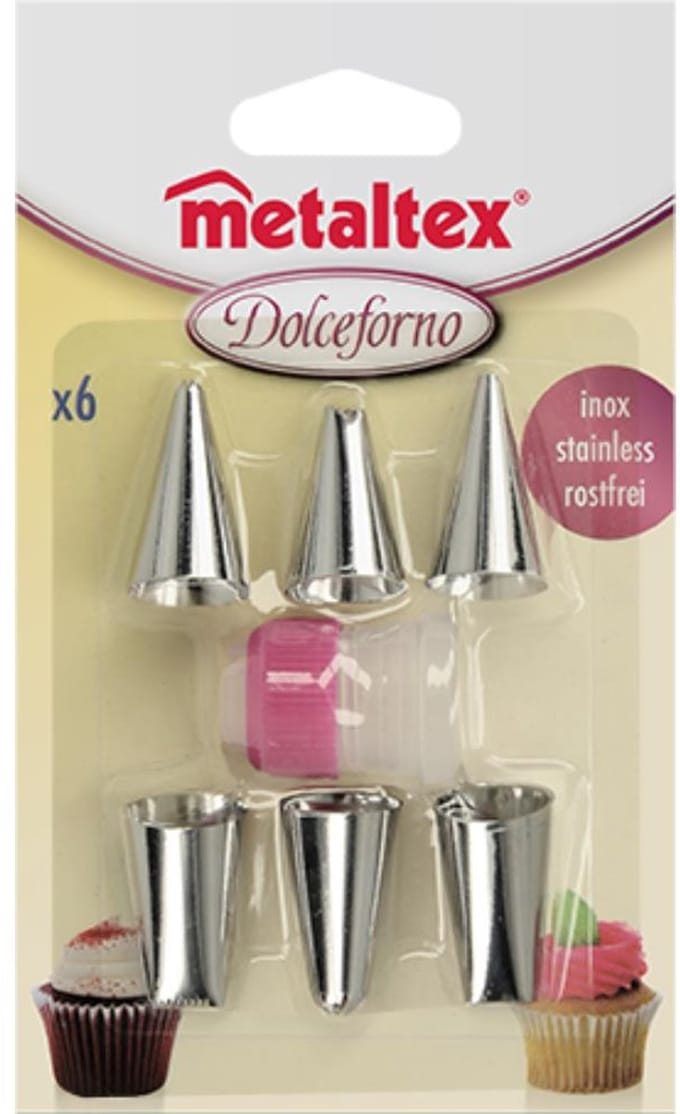 Metaltex Dolceforno 6 RVS spuitmondjes