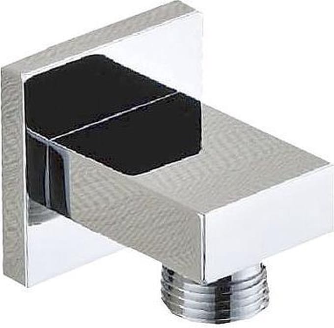 Wiesbaden Rombo wandaansluitbocht vierkant 1/2" chroom