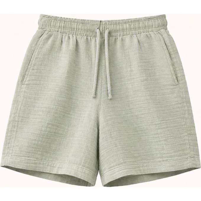 Hoge Taille Geweven Katoenen Shorts
