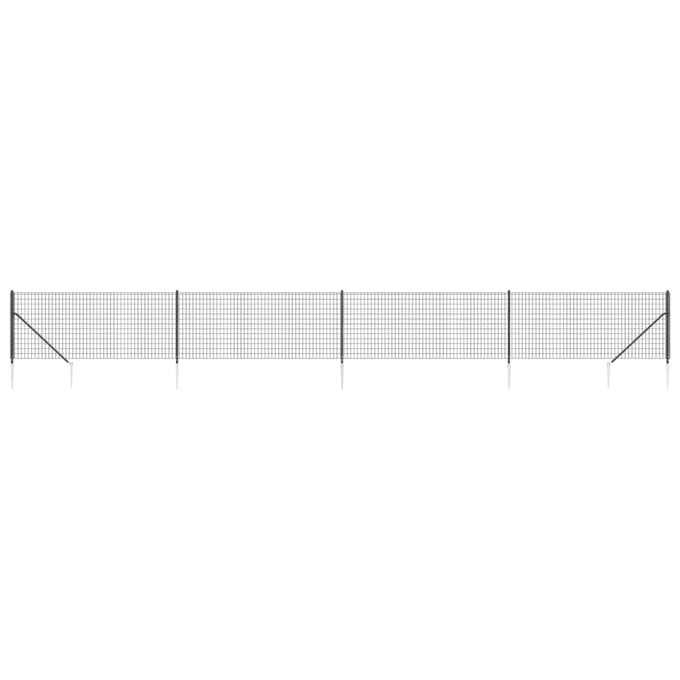 vidaXL - Draadgaashek - met - grondankers - 1,1x10 - m - antracietkleurig