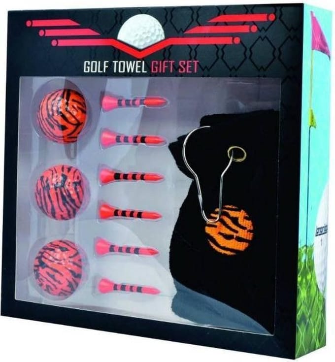 Golfhanddoek cadeauset Tijgerprint