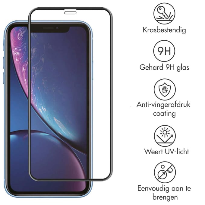 Accezz Screen Protector - Geschikt voor Apple iPhone XR / 11 - Gehard Glass Full Cover