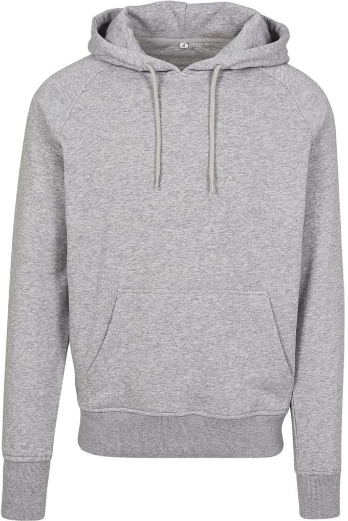 Build Your Brand - Raglan Sweat Hoodie - Heather Grey maat M