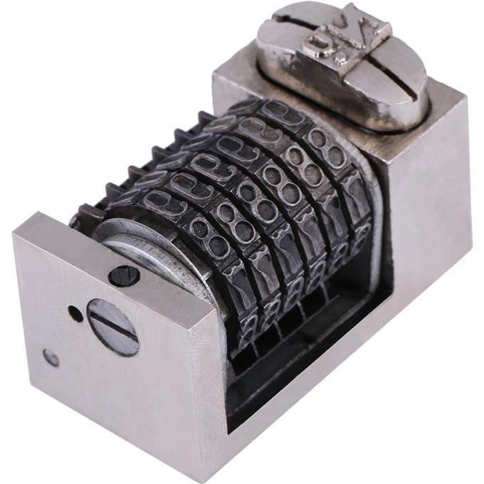 5 pcs set 6 Digits Numbering Machine Platen Rome Font Letterpress Printing Model gray