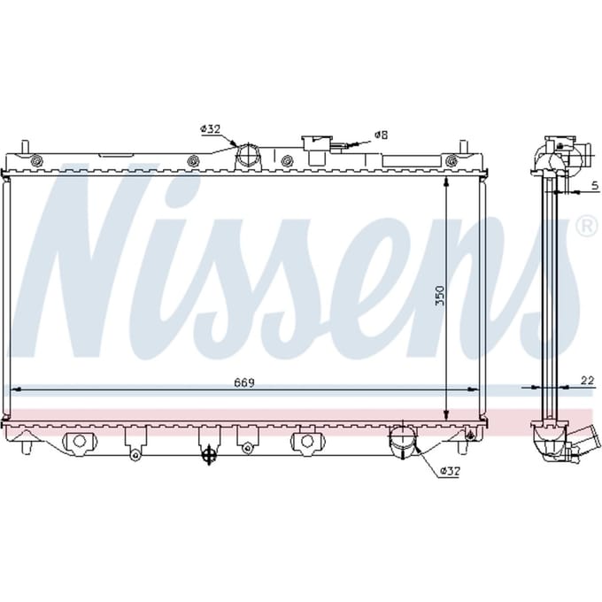 Radiator, motorkoeling NISSENS 62279A