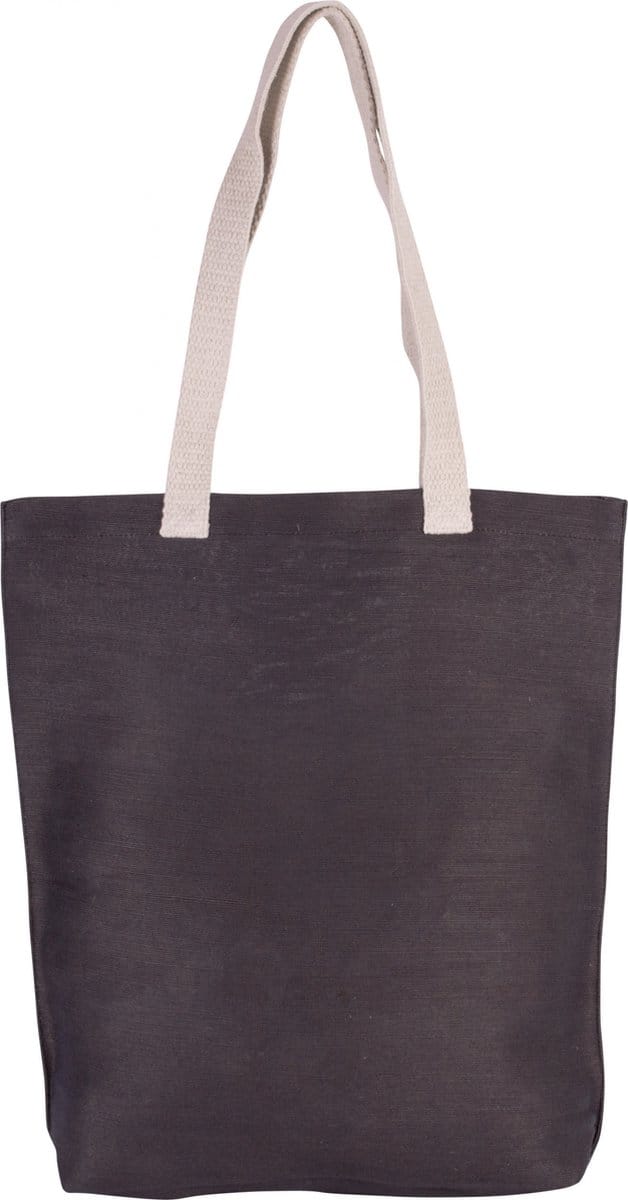Kimood Shopper van jute/katoen KI0229 - Dark Grey - One size