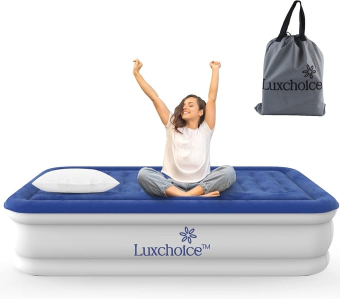 Zelfopblazend Luchtbed voor 1 Persoon - Ergonomisch Logeerbed met Ingebouwde Pomp