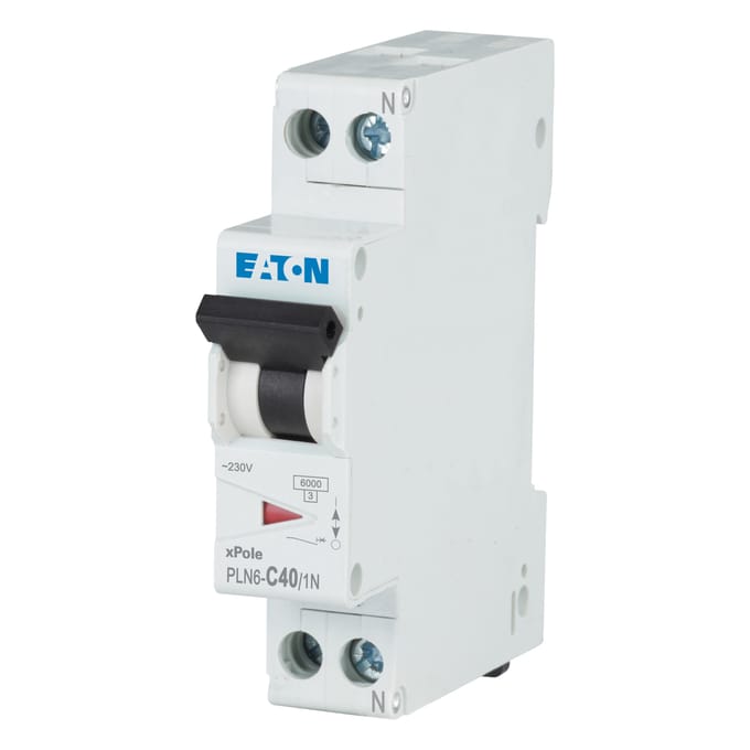 Eaton PLN6 40A Enkelpolige Plus Neutraal MCB C-Curve - 263178