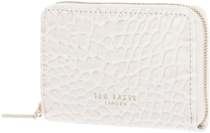 Ted Baker portemonnee Varlee Croc Effect Small Zip Around Wallet Ivory crème