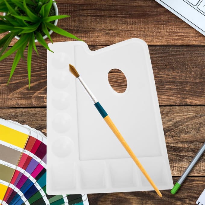 Plastic PVC Verdikking Rechthoek Olie Aquarel Palet Acrylverf Kleur Pan black