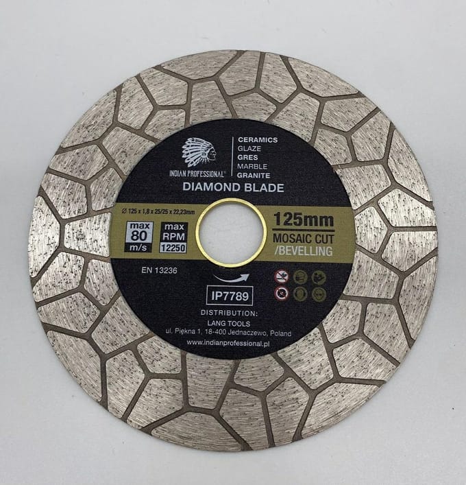 Indian Professional Mosaic Cut Serie - Diamantzaagblad - 125mm - Turbo Mesh Segment - Geschikt voor Gres, Keramiek en Mozaïek