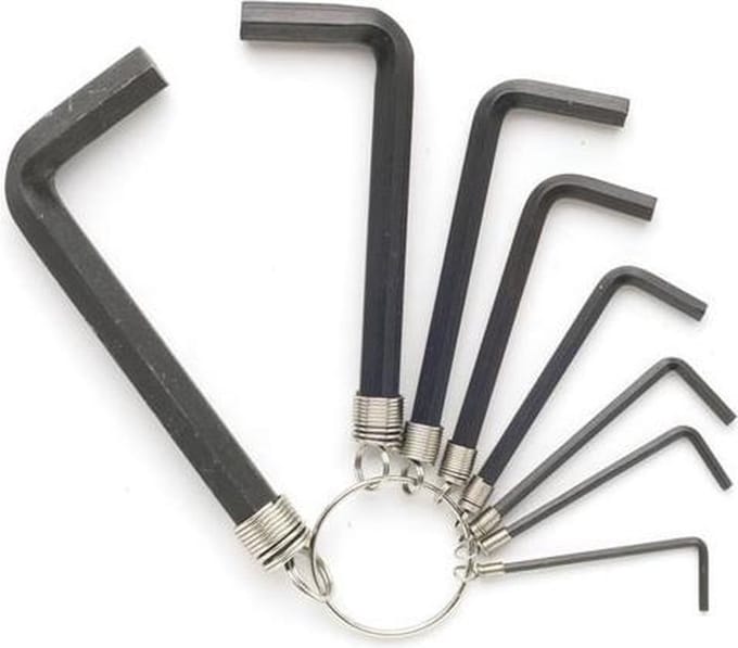 Toolland Inbussleutelset, 8 inbussleutels, van 1.5 mm tot 6 mm, op ring