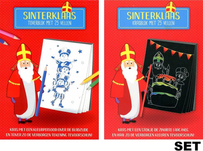 Sinterklaas Kras & Toverblok 2x25 vel | Schoencadeau | Sint-tip