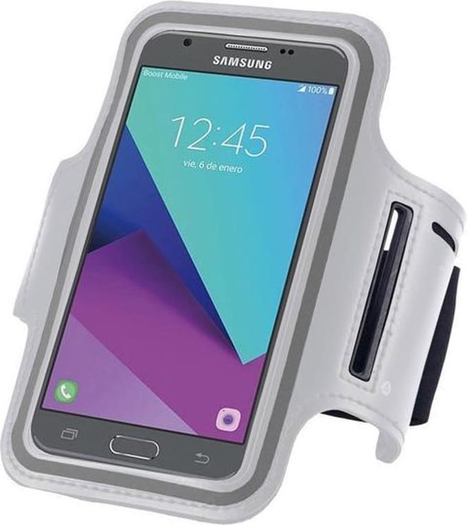 Geschikt voor Samsung Galaxy J5 2017 Sportarmband Hardloopband Wit