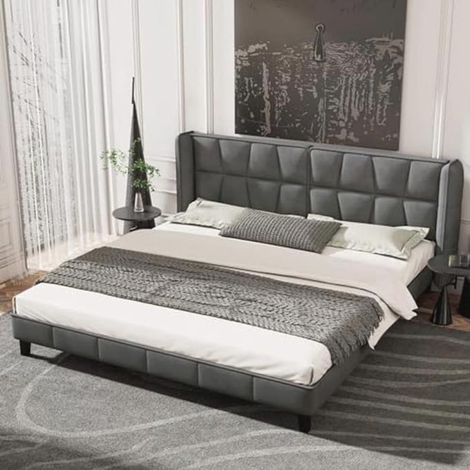 Gestoffeerd Tweepersoonsbed 180 x 200 cm met Lattenbodem en Hoofdeinde