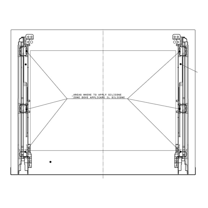 AEG voorste glas, zwart, 596x467mm 140225485741