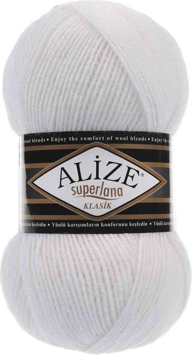 Alize Superlana Klasik White 55 Pakket 5 Bollen 500 Gram