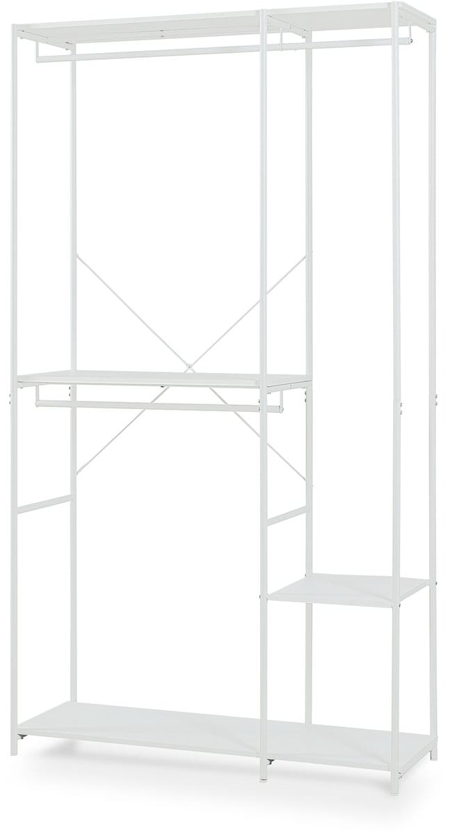 Open kledingkast Verdfjorg met 3 kledingroedes 3 planken 200x110x40 cm wit [en.casa]