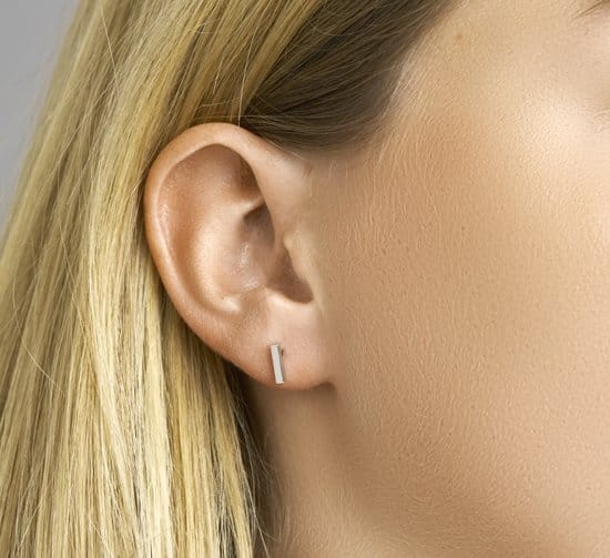 The Jewelry Collection - Oorknoppen Balkje - Zilver