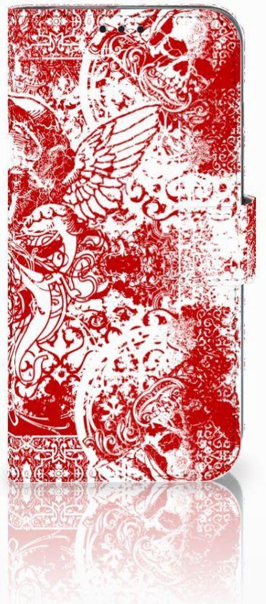 Telefoonhoesje met Naam Honor 10 Lite Angel Skull Rood