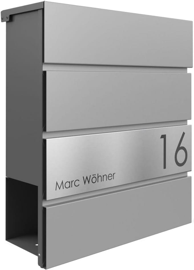 Luxe Brievenbus met Krantenvak - Inox Paneel en Gepersonaliseerde Naamgravure
