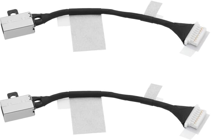 Allecto - DC Power Jack Socket Plug - Vervanging Kabel - 8,3 cm - Geschikt voor Dell Latitude 3520 - 2x Connector Kabel