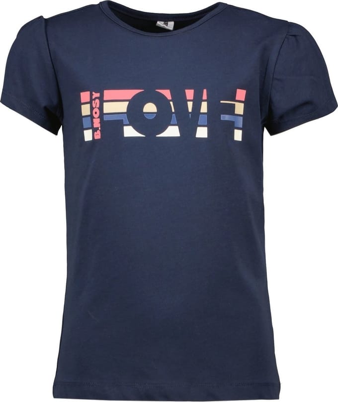 Meisjes t-shirt met print - Navy blauw