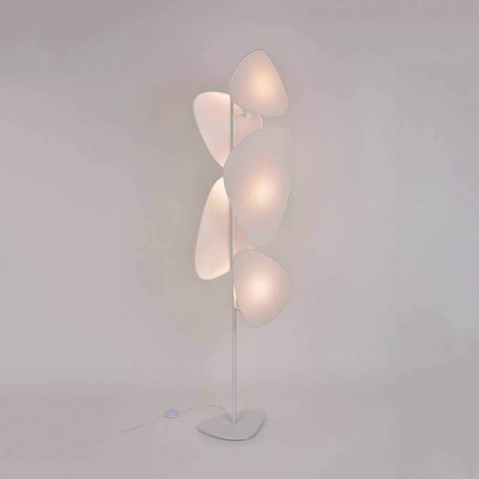 MARKET SET vloerlamp Screen, papier, wit, 179 cm  hoog
