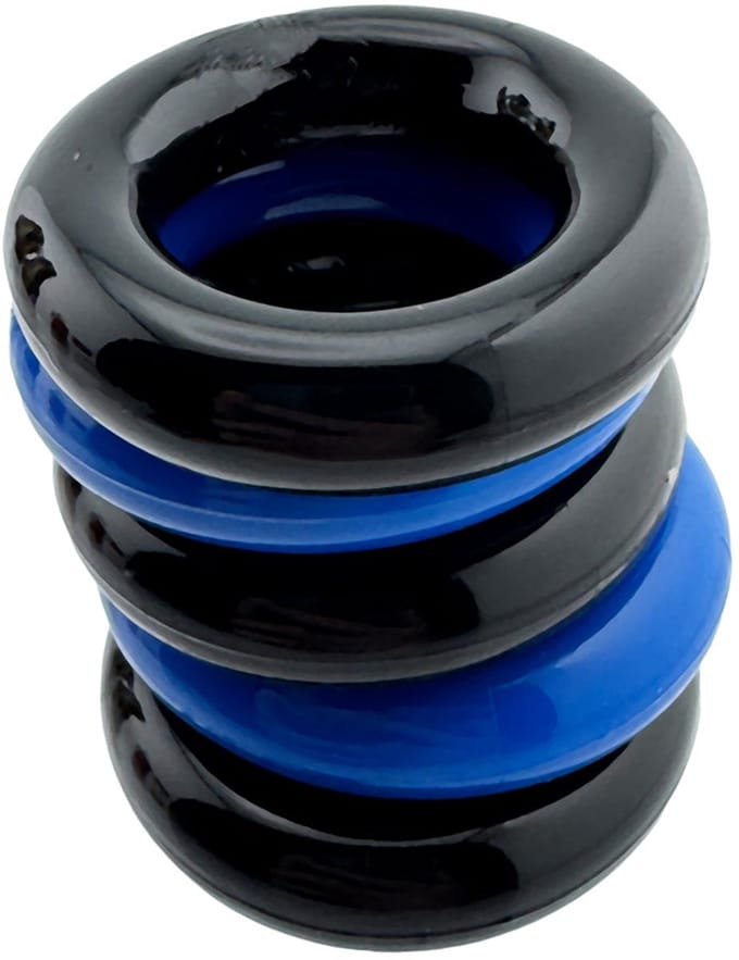 Hünkyjunk - Jacker - 5-Stack Stapelbare Cockringen - Zwart/Blauw