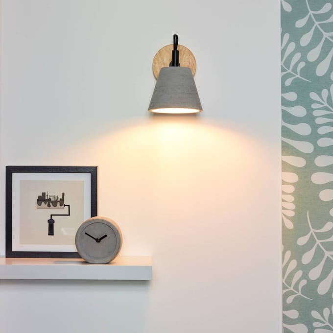 Lucide POSSIO - Wandlamp - 1xE14 - Grijs - Japandi