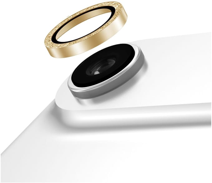AVY Camera Lens Protector Rings | Geschikt voor Apple iPhone Air | Camera Lens Protector Glas | Schokbestendig | Krasbestendig | met Applicator | Glitter Goud
