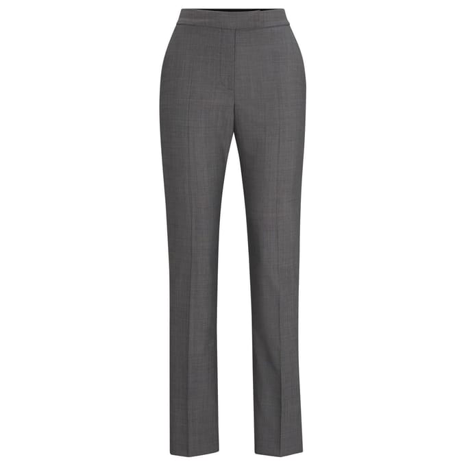 Boss Slanke broek met rechte pijpen voor dames (Grijs)