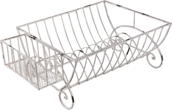 Clayre & Eef Droogrek 42x29x17 cm Wit IJzer