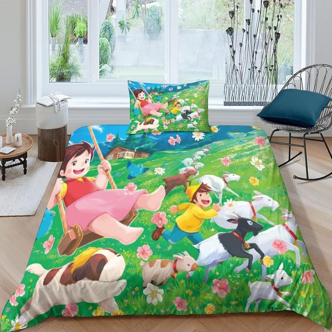 Heidi Ensemble de housse de couette 2 pièces Impression 3D Literie Housse de couette avec fermeture éclair, Ensemble de literie simple en microfibre douce 160x200cm-3pcs
