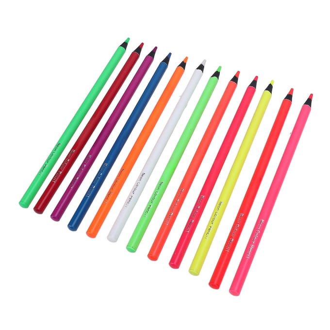 12 STuks Set Neon Gekleurde Potloden 12 Kleuren Multifunctionele Tekenpotloden voor School red