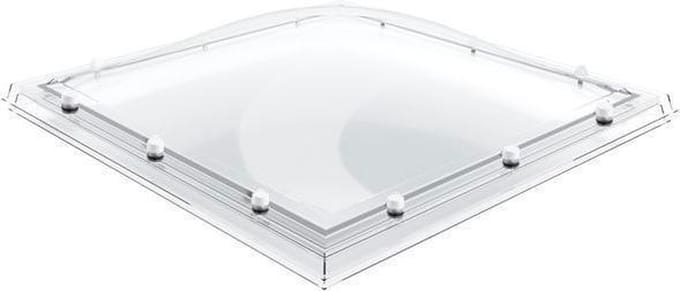 Lichtkoepel glashelder 100x100 cm dubbelwandig