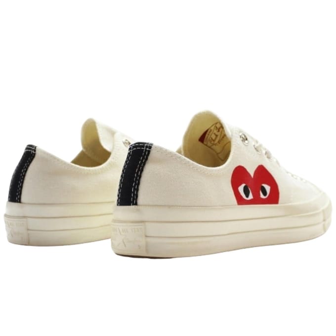Comme des Garçons Play x Converse Chuck 70 Low Lait Baskets Unisexe Blanc 150207C 37.5 white